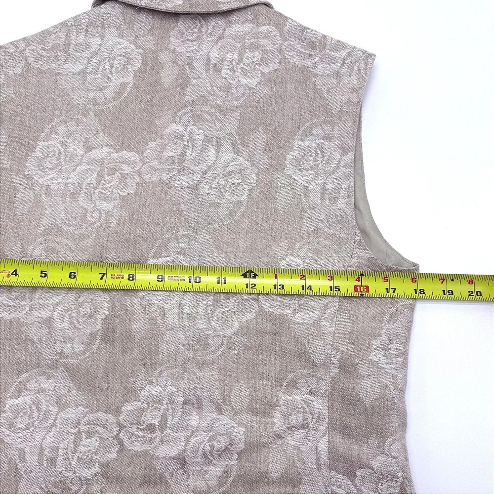 Harve Benard Collection Women's 100% Linen Floral Vest Size‎ 4